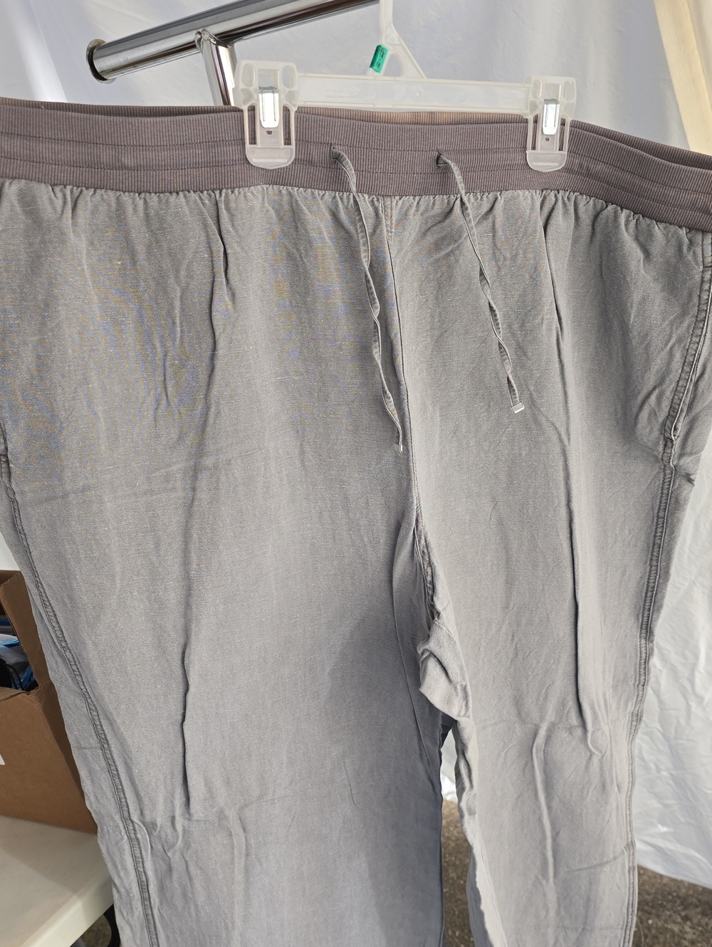 Lane Bryant Light Gray Drawstring Trousers